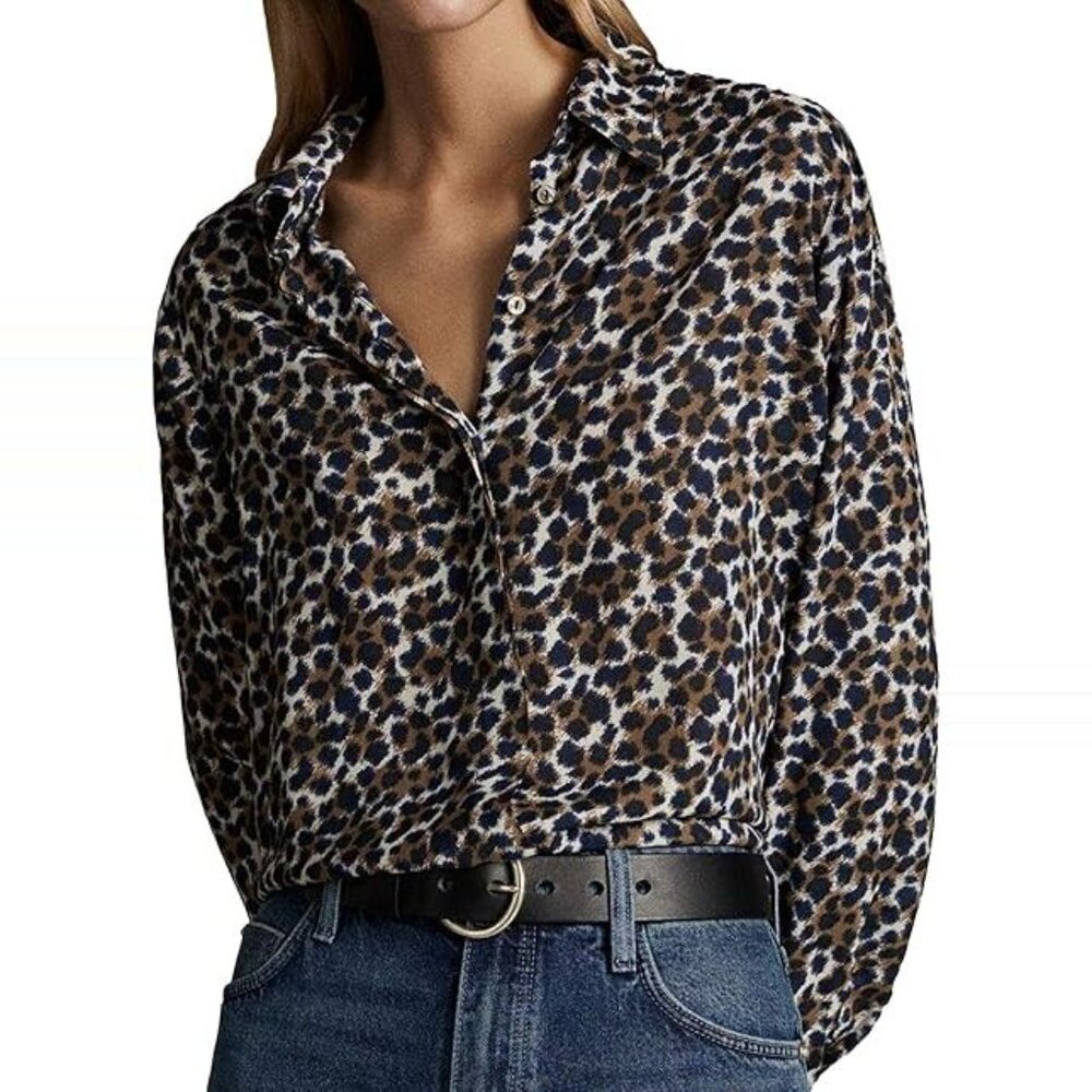 Massimo Dutti Leopard Print Button Down Shirt - image 5
